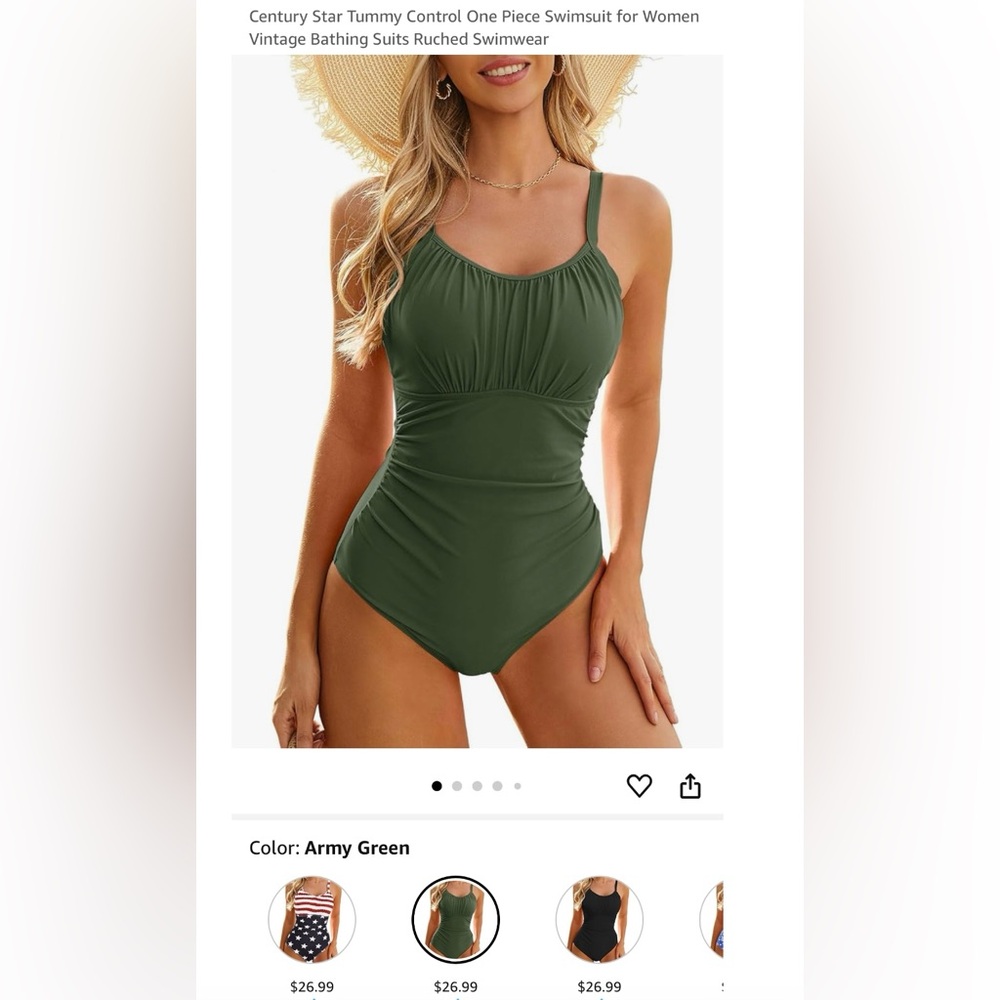 NWT Olive green Century Star Swimsuit
